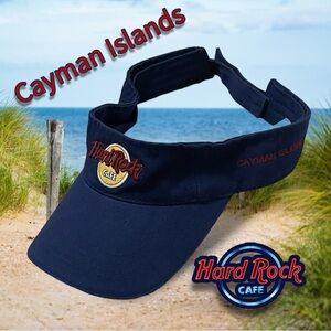 Hard Rock Cafe Cayman Islands Sun Visor  Embroidered Navy